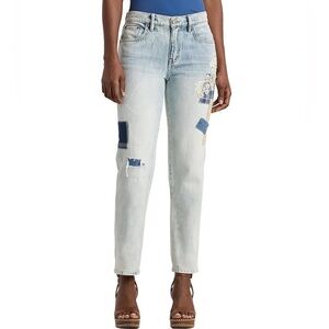Lauren Ralph Lauren
Patchwork Twill Denim Relaxed Tapered Mid Rise Ankle Jean